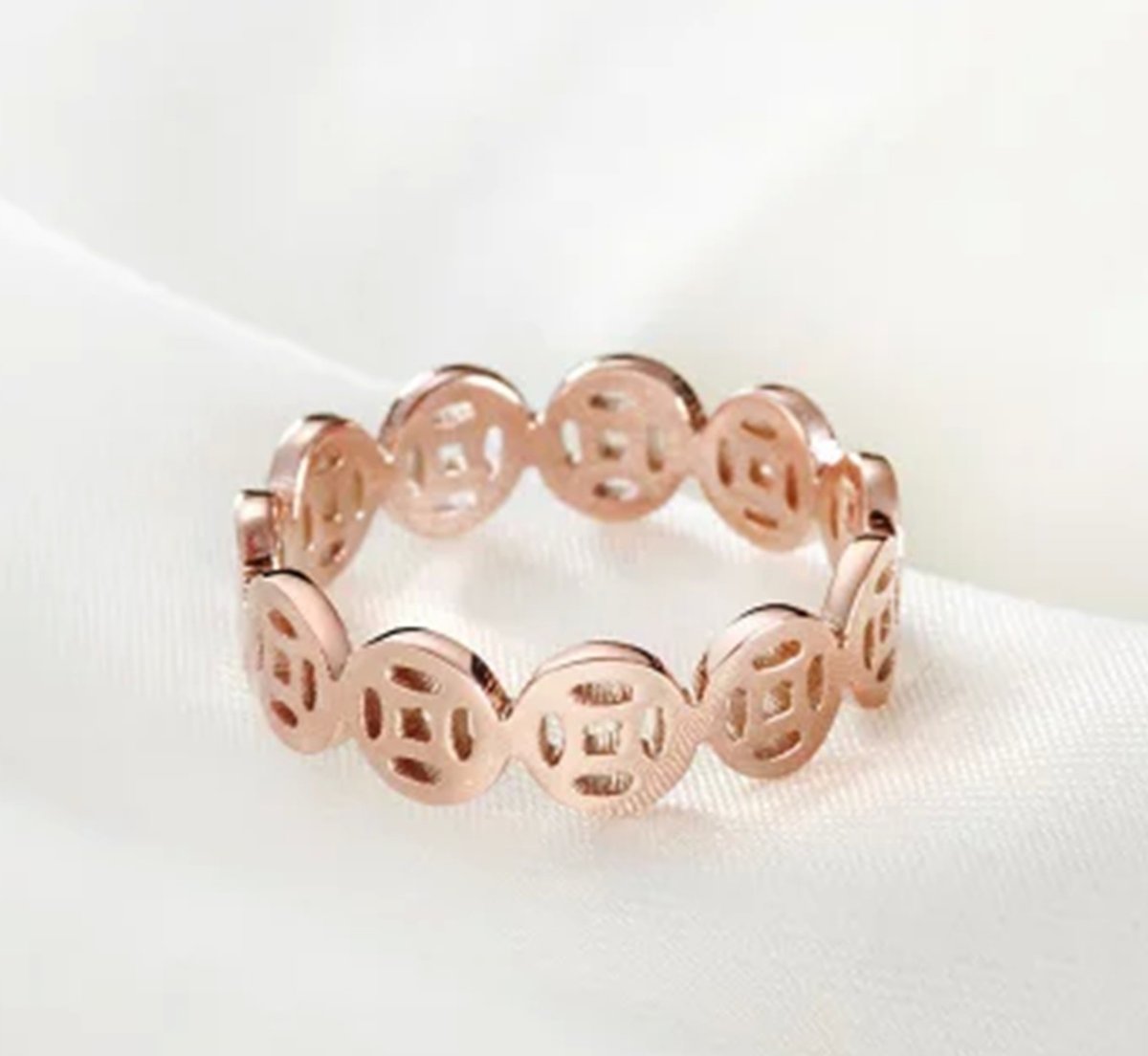 Rose Gold Korean Bell Ring for Women Daily Wear