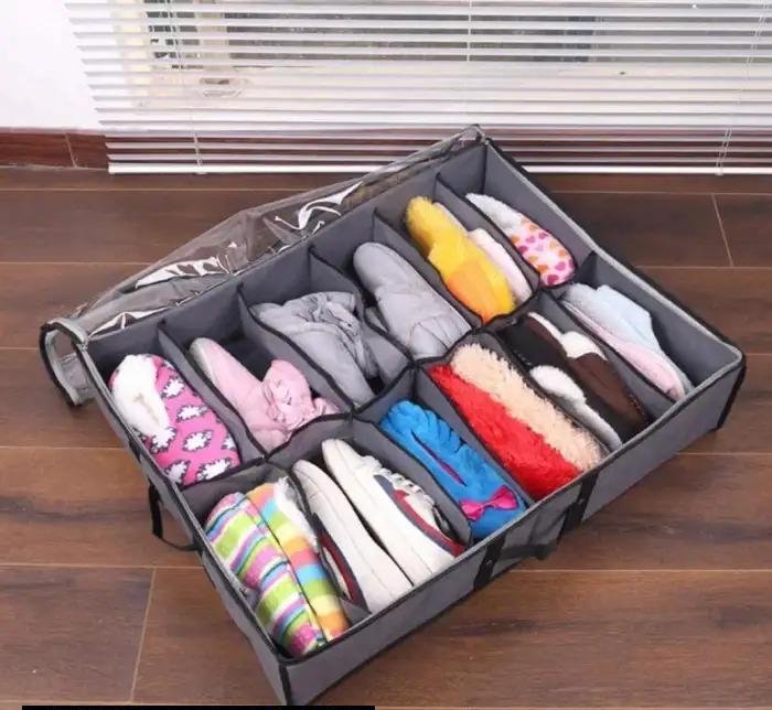 Premium Quality 12-Grid Shoe Storage Bag Foldable Non-Woven