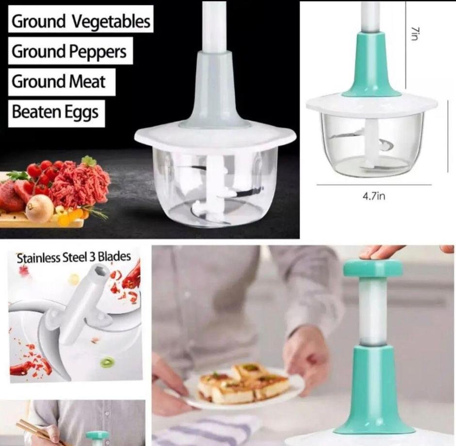 Stainless Steel Vegetable Chopper Mint White