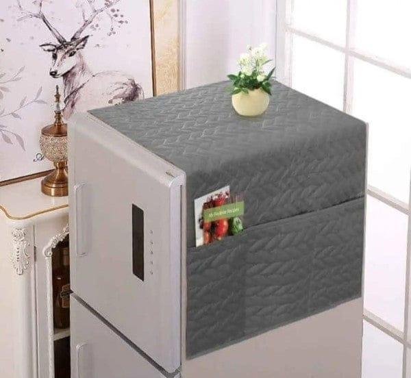 Quilted Fridge Cover Cotton with 4 Pockets