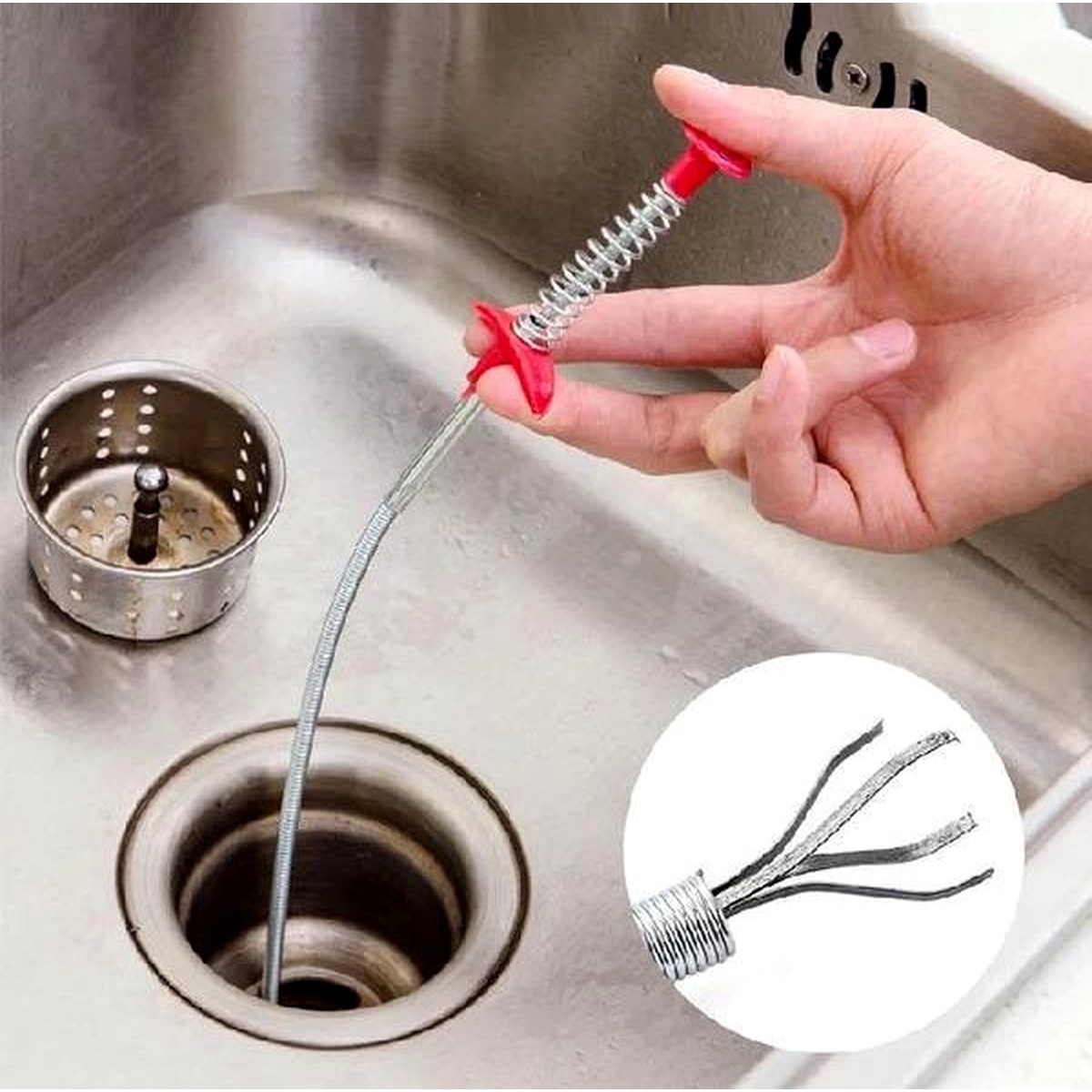 Stainless Steel Snake Sink Drain Filter - Silver