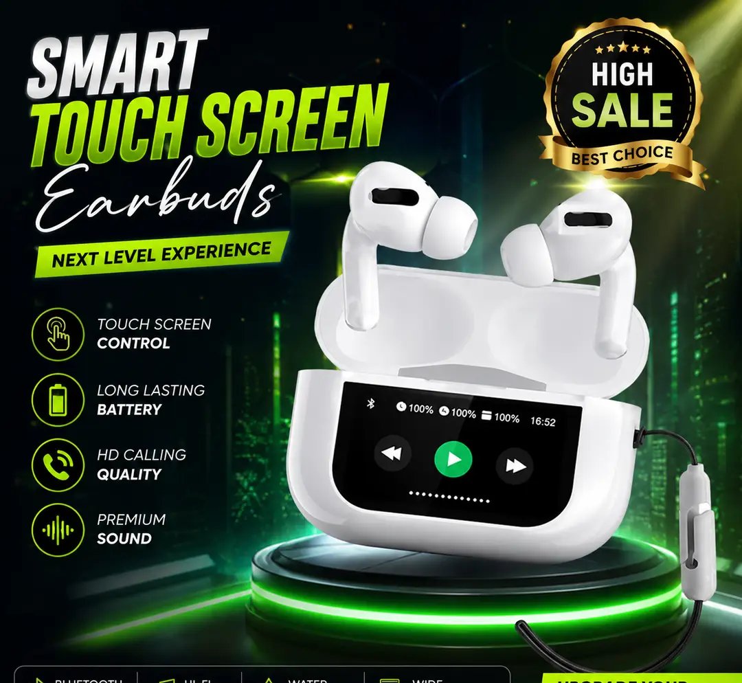 A9 Pro Wireless Earbuds White Bluetooth 5.3 Hi-Fi Stereo TWS