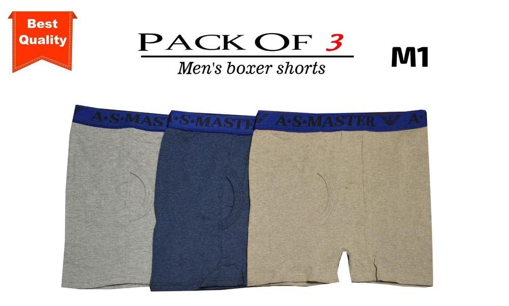 Men Cotton Boxers Pack of 3 Premium Breathable