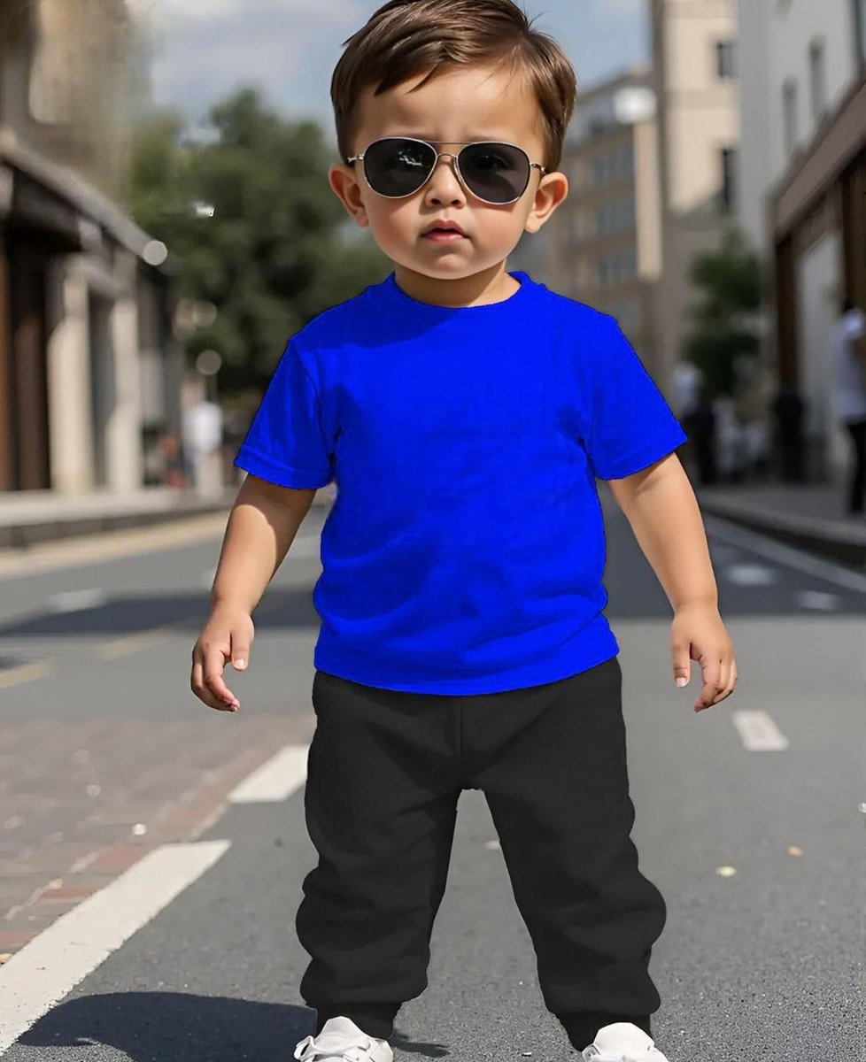 Cool Blue Tracksuit for Boys Girls Summer Playwear