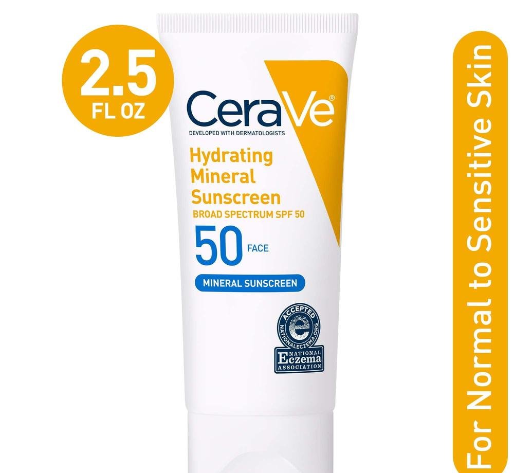 Hydrating Mineral Sunscreen SPF 50 for Sensitive Skin 2.5 FL OZ