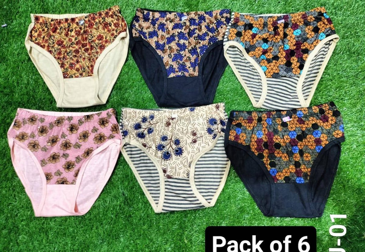Pack of 6 Printed Cotton Underwear for Women