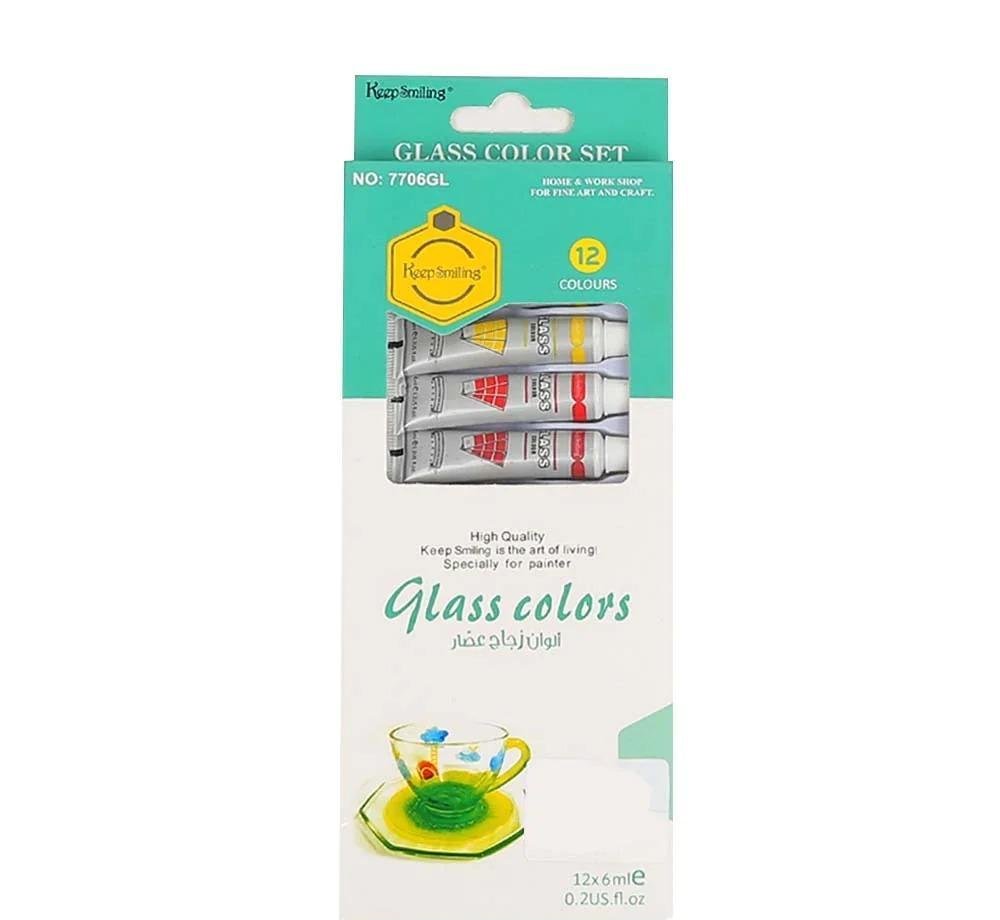 Keep Smiling Glass Paint Set 12 Shades 6ml